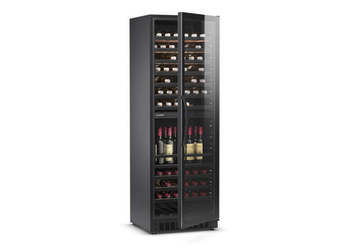 Холодильник для вина з двома температурними зонами і скляними дверцятами без рами Dometic E115FG